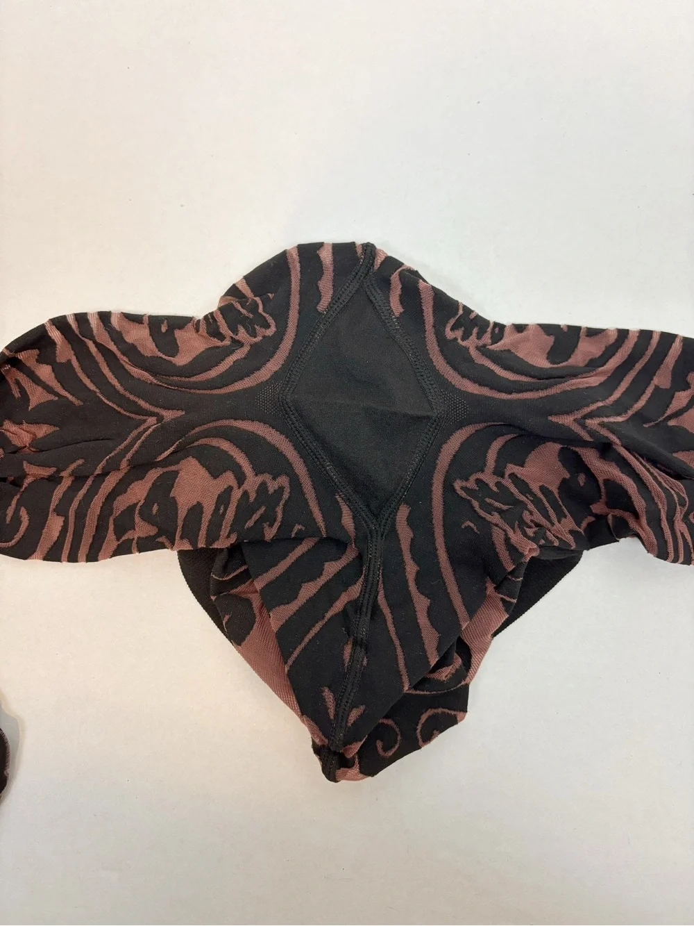 Wolford X Etro Body Tattoo Tights in Chocolate & Black Size S